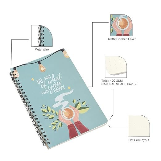 Spiral Art Journal : 100 GSM Paper, 120 Pages, Dot Grid - Image 3